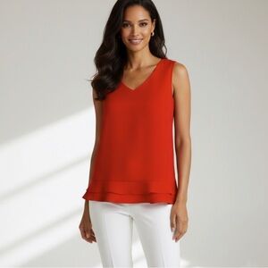 Inman Red Tiered Sleeveless Top Size Small New with Tags
